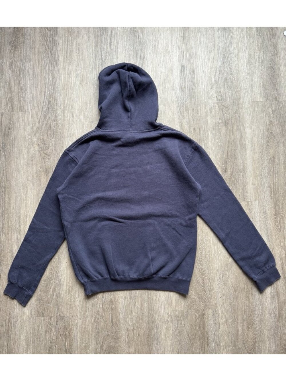 Rare Vintage Y2K Nike Swoosh Spell Out Navy Blue Hoodie XL Grey Tag Sports Hype - Picture 2 of 8
